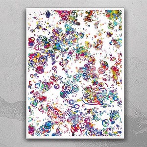 Uric Acid Crystals Watercolor Print Clinic Wall Art Arthritis Art Office Gout Wall Hanging Rheumatology Disorders Rheumatologist Gift-2490