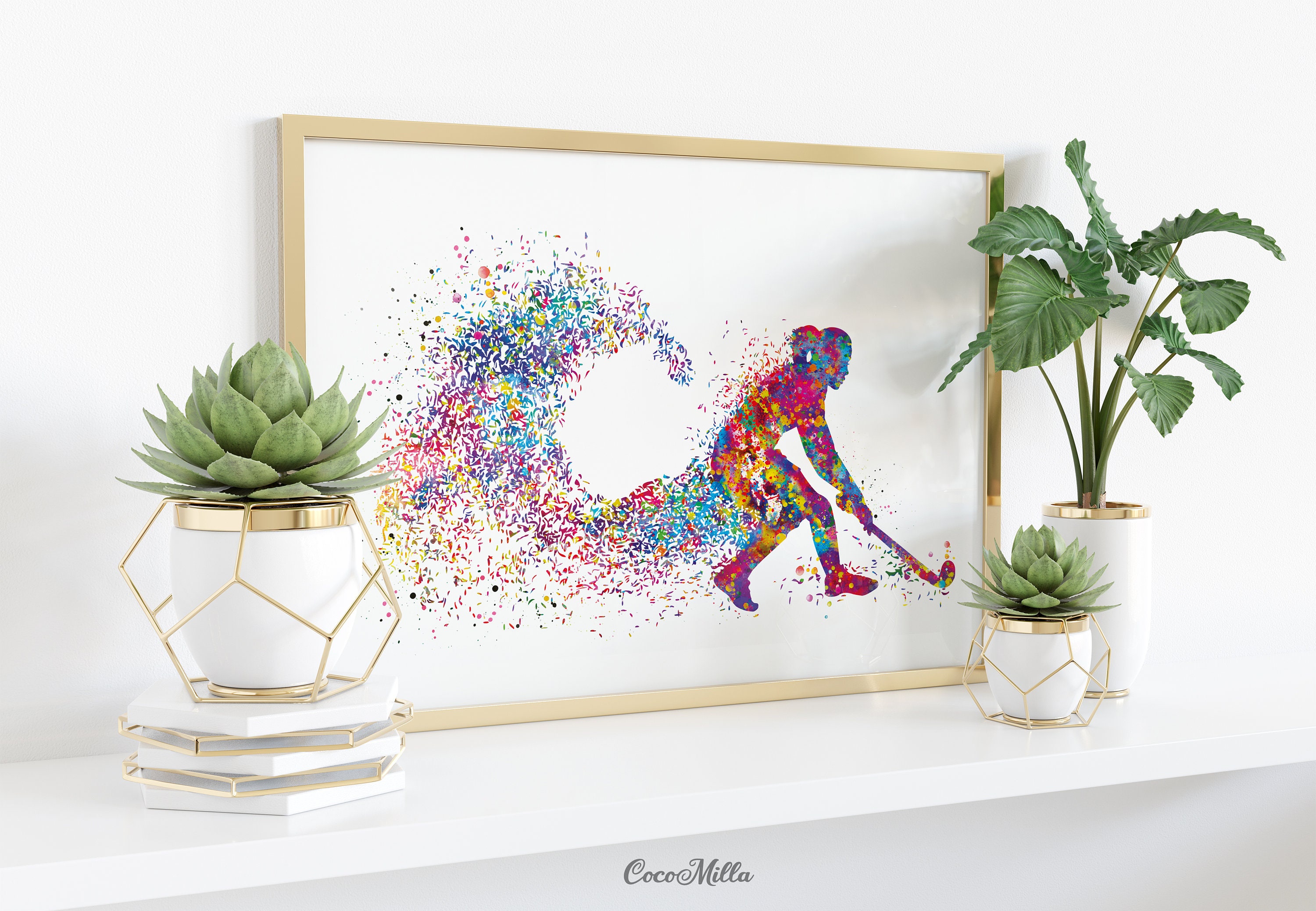 Field Hockey Girl Watercolor Print Hockey Player Girl Gift Art Etsy