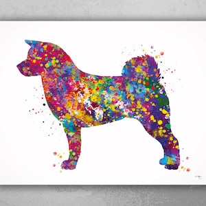 Akita Dog Watercolor Print Dog Lovers Gift Dog American Akita inu  Art Print Dog Lover Wall Art Wall Decor Gift Home Decor Wall Hanging-1948