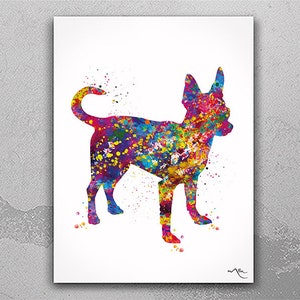Chihuahua Dog Watercolor Print Chihuahua Poster Gift Pet Dog Love Puppy Friend Animal Dog Poster Pet Portrait Decor Animal Art Dog Art-2587