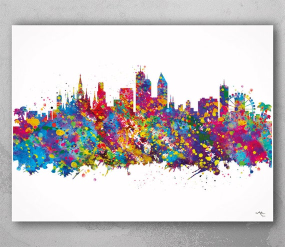Orlando Watercolor Poster Print for Living Room Wall Art Orlando Home & Office Wall Decor Orlando Skyline for Bedroom Wall Art Decor-2377