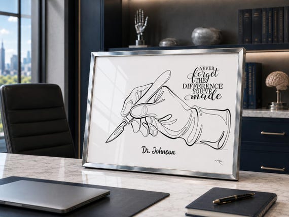 Personalized Surgeon Line Art Print – Medical Gift, Doctor Thank You-3020