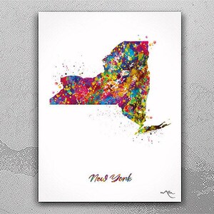 New York City Map Watercolor Print United States Wall Art Housewarming Gift Office Decor Big Apple Wall Decor Home Decor Wall Hanging-2646