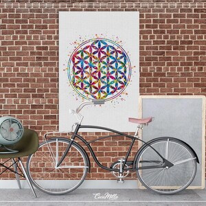 Flower of Life Watercolor Print, Sacred Geometry Wall Art-494 - Etsy