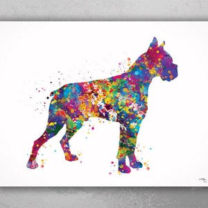 Boxer Dog, Watercolor Print, Doglover gift, Animal Print, Dog Art, Boxer Poster, Dog Poster, Animal Wall Decor, Custom Pet, Wall Hanging-944
