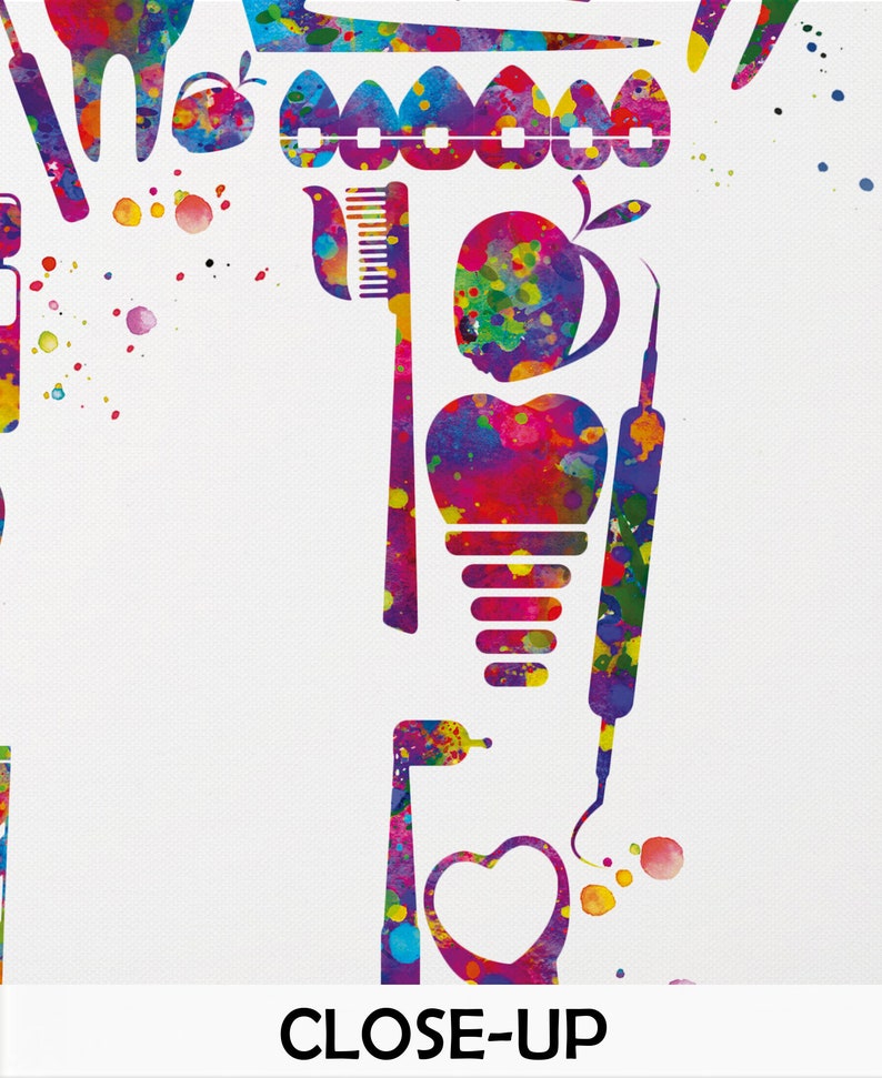 Dentist Art Watercolor Print Tooth Art Teeth Dental Clinic Etsy