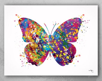 Butterfly Watercolor Print Butterflies Decorative Art Print Nursery Decor Gift Housewarming Gift Office Decor Room Wall Art Wall Decor-1566