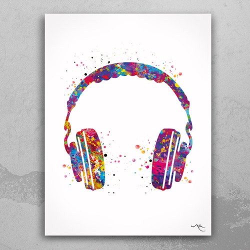 Music Art Wall Art Earphones Poster 