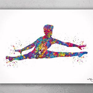 Gymnastic Boy Art Watercolor Print Sports Art Teen Room Nursery Art Sports Gift Male Girl Gymnast Sports Decor Wall Art for Boys Poster-2746