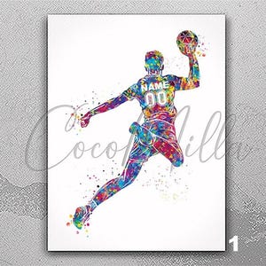 Australian Handball Player Personelized Watercolor Print Male Handball Gift Handball Player Boy Handball Man Personalized Gift Wall Art-2820