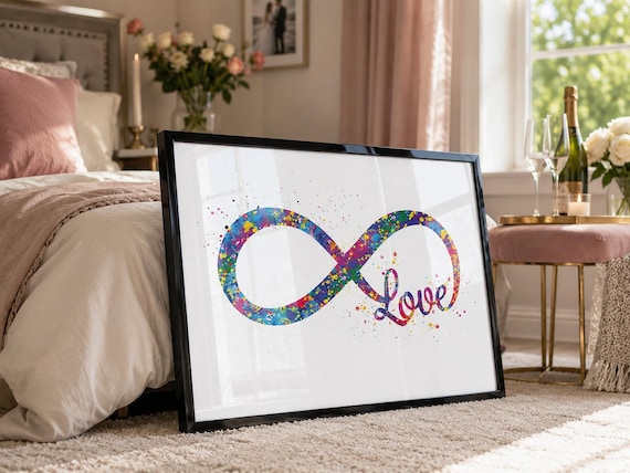 Watercolor Infinity Love Symbol Art Print: Wedding, Housewarming Gift-770
