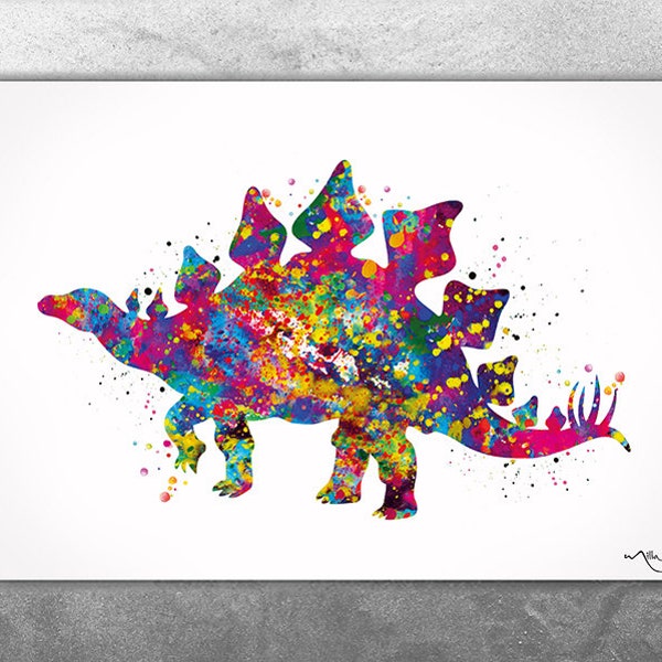 Stegosaurus Dinosaur Art Print Watercolor Painting Art Print For Boy Kids Bedroom Wall Art Nursery Wall Decor Home Decor Wall Hanging-25