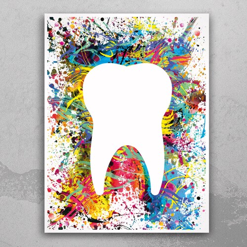 5 Watercolor Dental Art Medical Painting Dentist Gift Dental Etsy