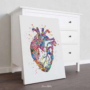 Heart Anatomy Watercolor Print Cardiology Decor Medical Art Print ...