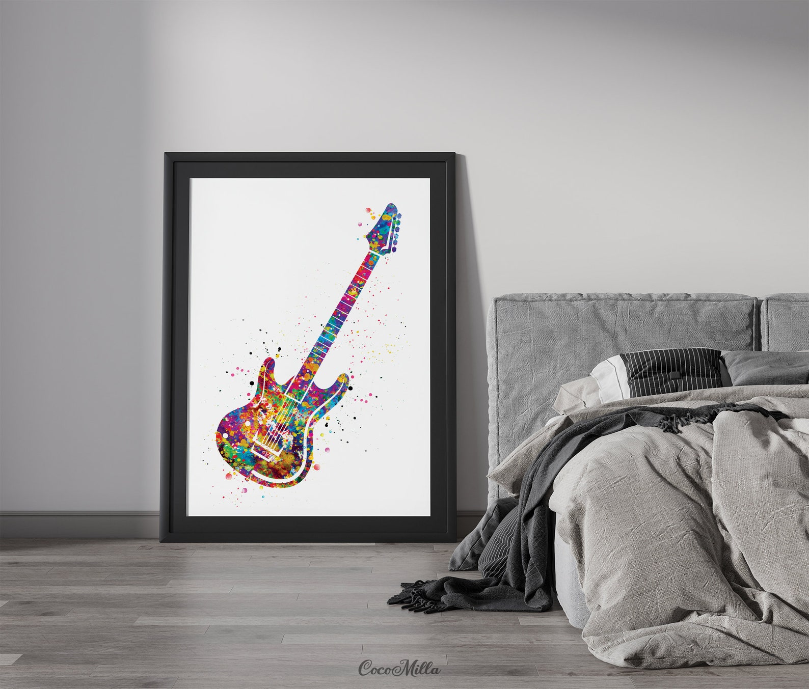 Electric Guitar Watercolor Print Music Telecaster Instrument - Etsy