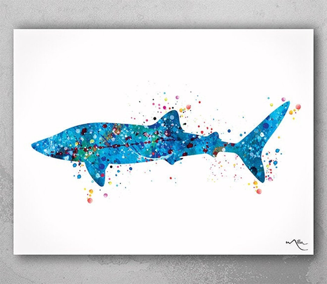 Whale Shark Art Watercolor Print Fish Decor Sea Life Art Print Sea ...
