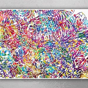 Colon Histology Watercolor Print Science Art Skin Histology Dermatology Art Biology Art  Medical Art Colon Tissue Clinic Decor Cell Art-1181