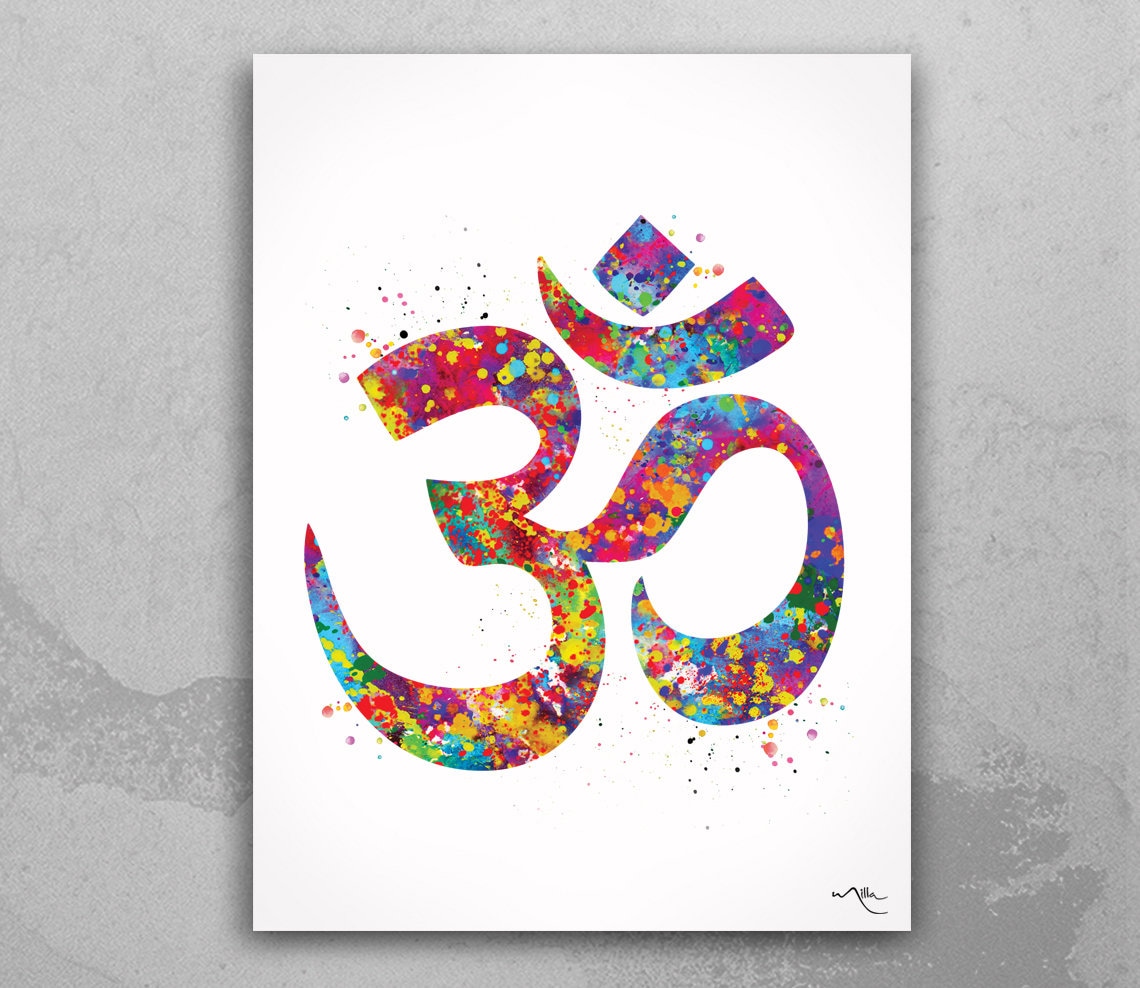 Discover Ohm Symbol Watercolor Om Aum Omkara Hinduism Poster