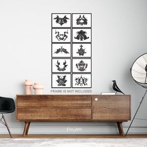Rorschach Inkblot Test Card Set of 10 Watercolor Print Psychology Psychiatry Wall Art Psychotherapist Psychologist Office Medical Art-2179