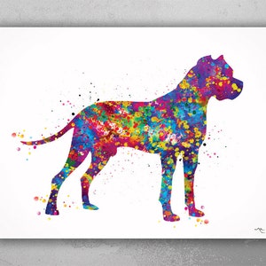 Dogo Argentino Watercolor Print Dogo Argentino Art Print Poster Gift Pet Dog Love Puppy Friend Animal Dog Poster Pet Decor Custom Dog-1103