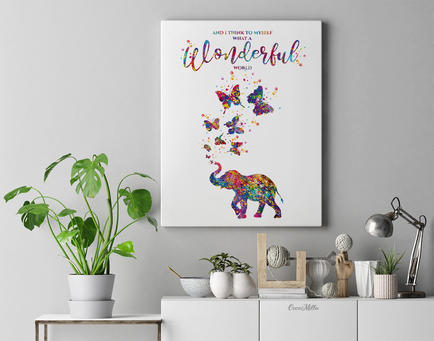 Colorful elephant painting, Orange butterfly, In a world where you can -  Wayrumble