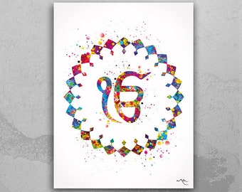 Ek Onkar Watercolor Print Poster Wall Decor Art Khanda Symbol Sikh ik onkar Wedding Gift Sikhism Art Sikh Gift Home Decor Wall Hanging-203