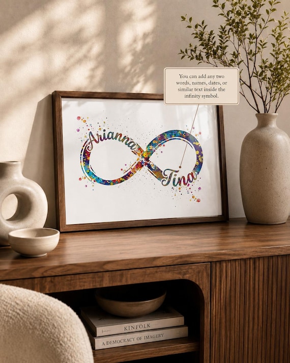 PERSONALIZED Infinity Symbol Print, Watercolor Art Eternity, Inspirational Wall Decor-216