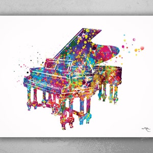 Piano Watercolor Print Music Instrument Wall Art Poster Music Piano Art Gift Piano Wall Decor Home Decor Pianist Gift Nerdy Wall Art-1094