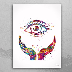 Eye Health Watercolor Print Optometrist Gift Optician Poster Eye Doctor Art Medical Art Ophthalmology Wall Art Eye Clinic Wall Art Decor-284