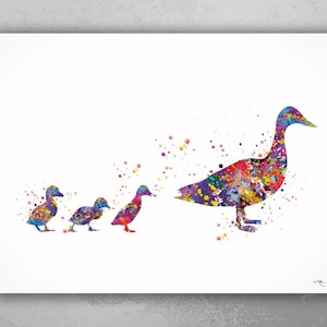 Duckling Watercolor Print Farm Animal Decor Baby Shower Housewarming Gift Family Gift Home Decor Wall Art Nursery Decor Wall Hanging-757