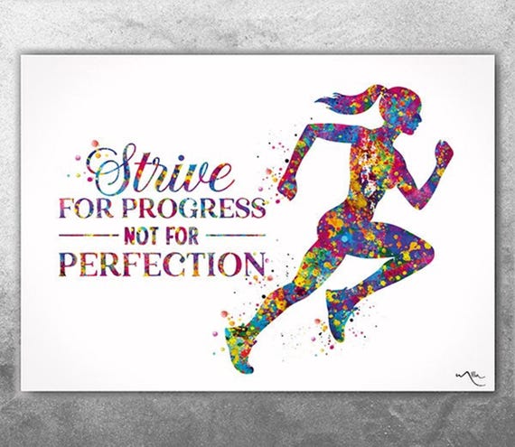 Runner Watercolor Print | Motivational Sports Poster