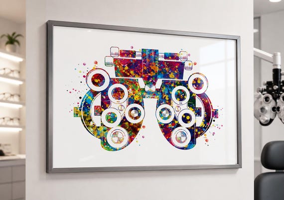 Phoropter Watercolor Print: Optometrist, Optician, Eye Doctor Art-724