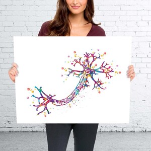 Nerve Cell Watercolor Print Science Poster Neurology Art Nerve Cell ...