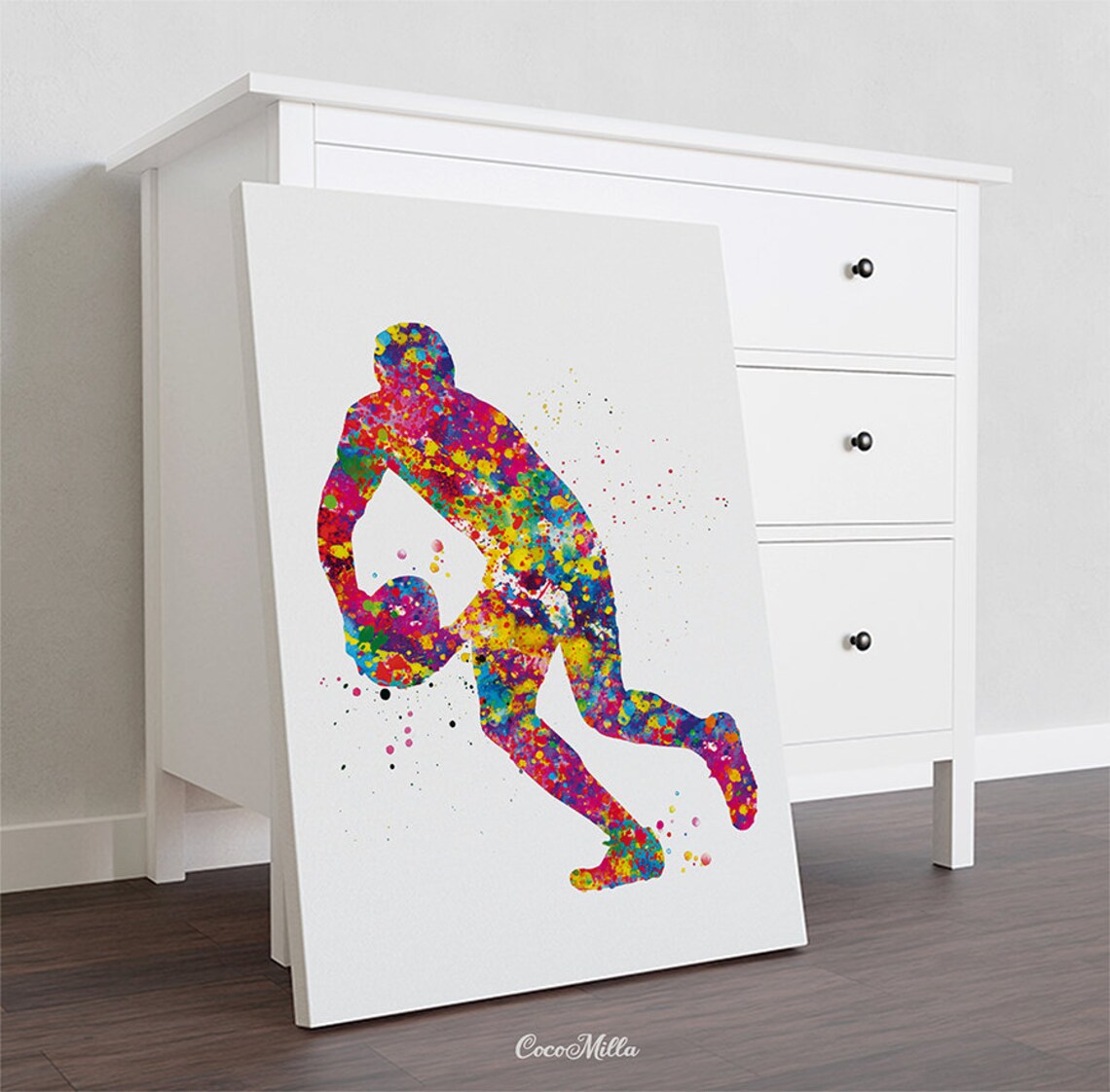 Watercolour Rugby Posts Rugby Player Watercolor Print, Sport Poster Wall Art-1311 - Etsy