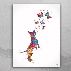 Chihuahua Dog Watercolor Print Chihuahua Playing Poster Gift Pet Dog Love Puppy Friend Animal Doglover Poster Decor Animal Art Dog Art-1509