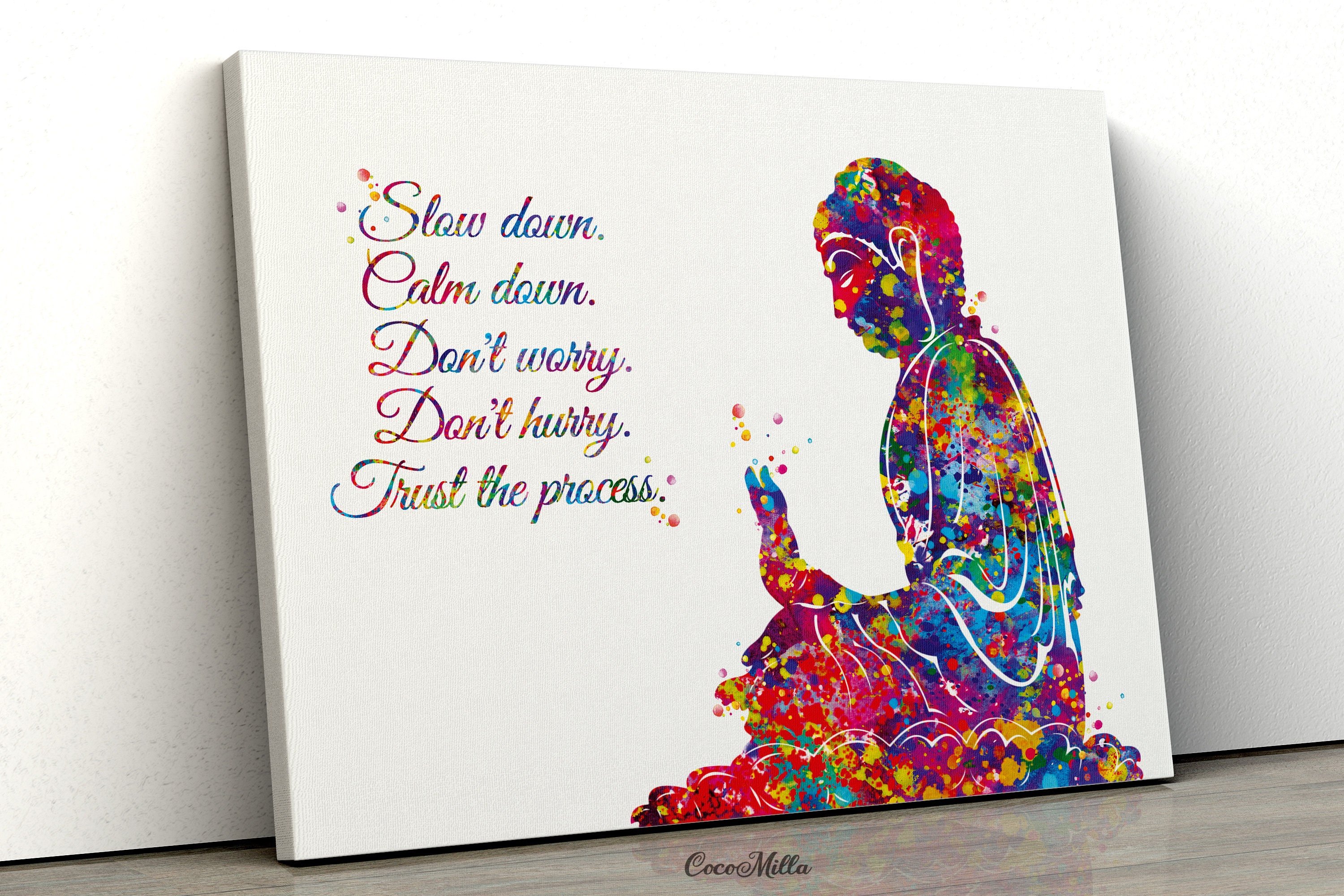 Poster Motivazionale Buddha – La Pace Viene Da Dentro, Stampa Artistica Con Mandala Acquerello, 61x46cm, Artery8