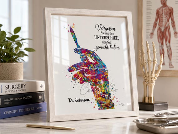 Personalisierbares Chirurg Poster, Arzt Geschenk Wandbild Gedruckt, Chirurgie Kunst Druck, Personalized Surgeon Gift-3028
