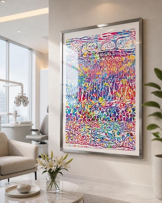 Retina Layers Watercolor Print, Optometry Clinic Wall Art-1257