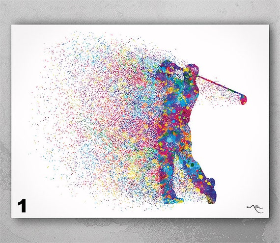 Abstract Golf Watercolor Print, Sports Art Gift-2740