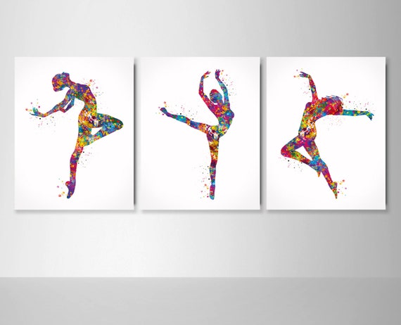 Danza lírica Acuarela Print Set de Danza Moderna Baile de danza contemporanea Danza lírica Acuarela Print Set de Danza Moderna Baile de