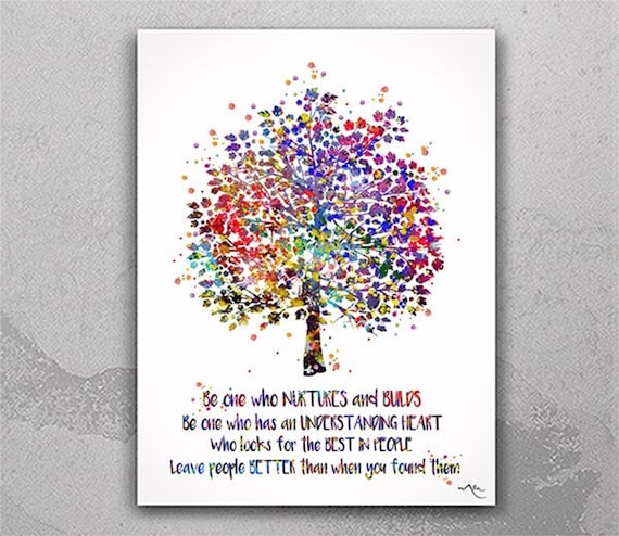 Watercolor Tree Print, Family Love Quote, Inspirational Wall Art-441