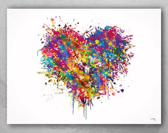 Abstract Heart Art Etsy