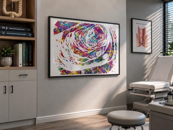 Colonoscopy Watercolor Print | Gastrointestinal Medical Art-2109