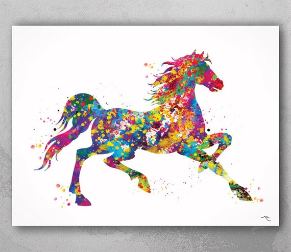 Watercolor Horse Print: Colorful Horse Lover Gift, Nursery Art-10