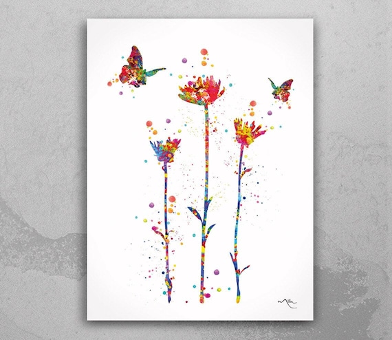 Watercolor Flower Print, Nature Art, Housewarming Gift-182