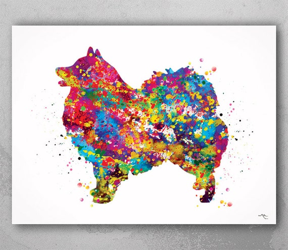 Keeshond Dog Watercolor Print Dog Lovers Gift Dog Pet Gift Dog Love Art Print Nursery Wall Art Wall Decor Art Home Decor Wall Hanging-322
