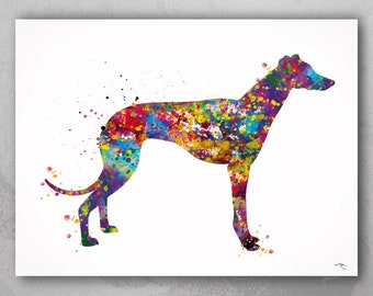Greyhound Painting, Greyhound Watercolor, Greyhound Print, Greyhound Gift, Dog Lover, Animal Print, Dog Poster, Greyhound Art, Dog Art-886