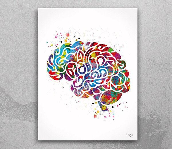 Brain Anatomy Watercolor Print Set | Neurology Art, Medical Decor-61 - Etsy