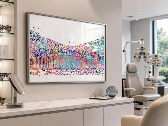 Fovea Watercolor Print | Retinal Vessels Eye Anatomy Art-440