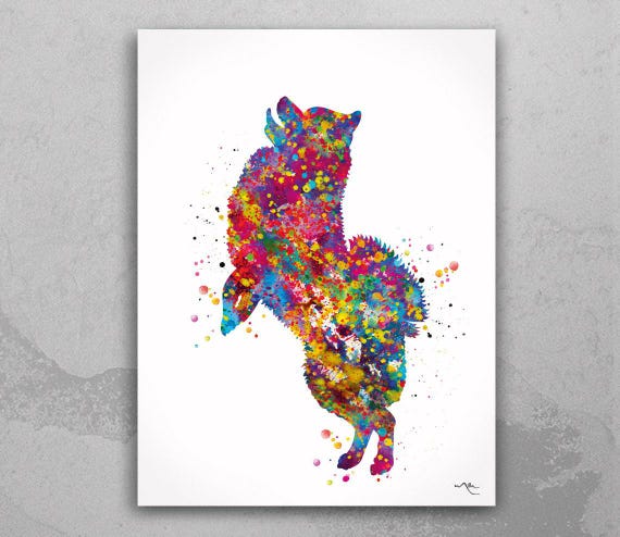 Playful Pomeranian Watercolor Art Print, Dog Lover Gift-612
